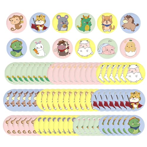 LQUYTA 120 tiritas infantiles de dibujos animados, redondas, 2,3 cm, punto adhesivo, tela flexible para niños para pequeñas heridas, granos, vacunas y ampollas (12 estilos)