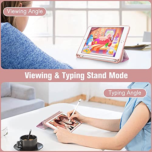 Image of SwooK Hybrid Case for 7.9 inch iPad Mini 5 /4 - Shockproof Clear Back Shell Flip Cover Case (Glittering Marble)