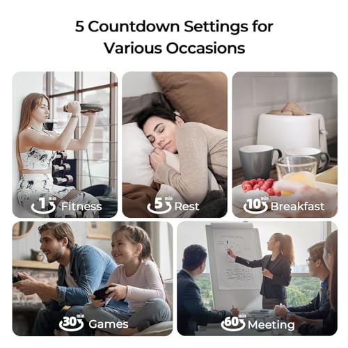 Image of EooCoo Pomodoro Cube Timer with Gravity Sensor,1 /5 /10 /30 /60 Minutes Preset,Desk Countup Time with Vibration,Adjustable Modes for Work & Study,Portable Productivity Timer for Focus and Efficiency-White