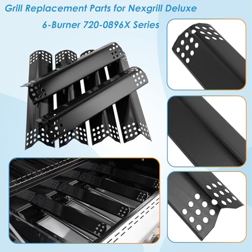 Image of Replacement Parts for Nexgrill 720-0896B 720-0896E 720-0896C 720-0896X Deluxe 6-Burner Gas Grills, Cooking Grate, Heat Shield Tent and Burner for Nexgrill Replacement Parts 6 Burner