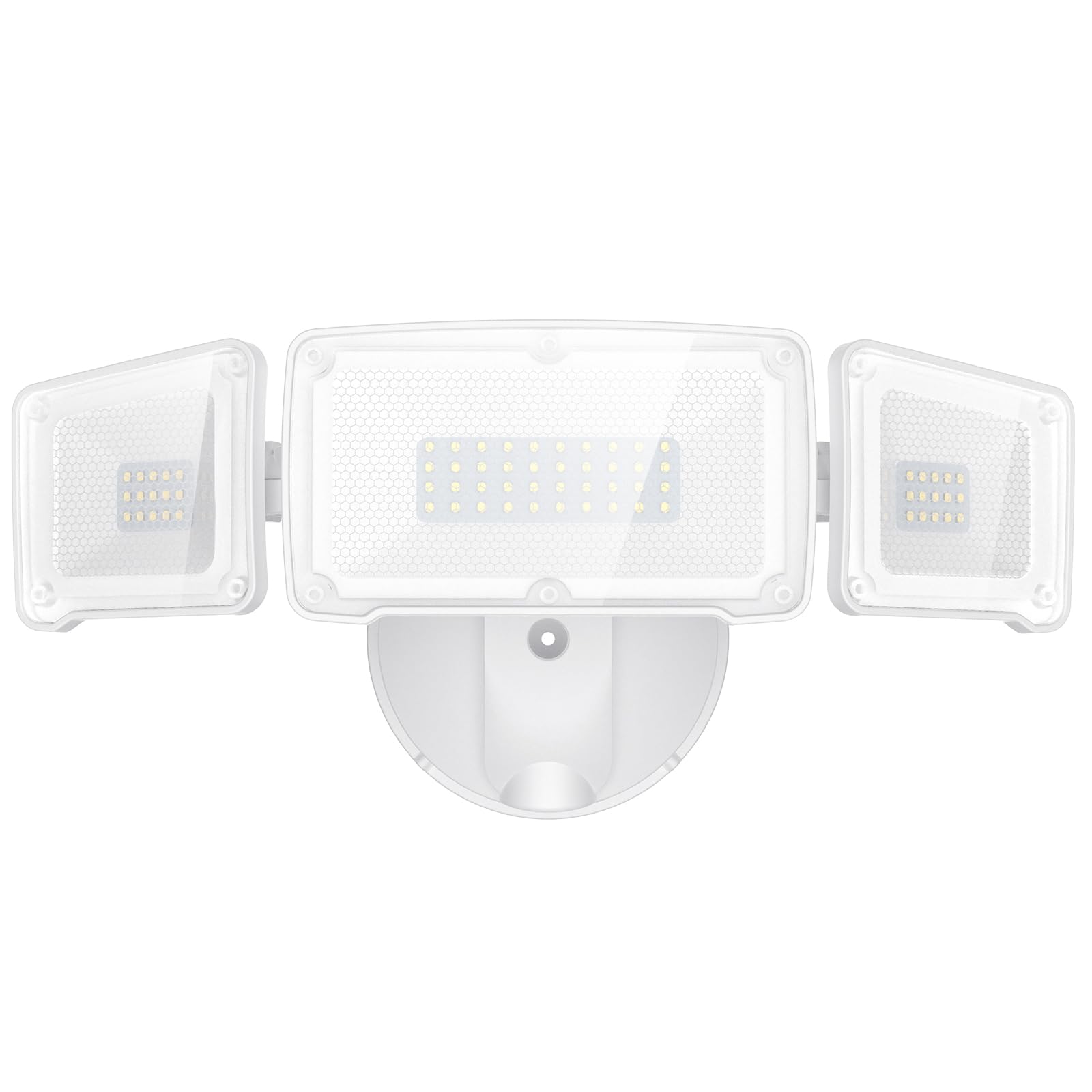 LEPOWER 3500LM LED Flood Light Outdoor, Switch Controlled LED Security Light, 35W Exterior Lights with 3 Adjustable Heads, 5500K, IP65 Waterproof for Garage, Yard, Patio White