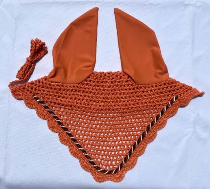 Touca de Crochê para Orelhas de Cavalo com Proteção contra Moscas Generic Carrot Horse/Full