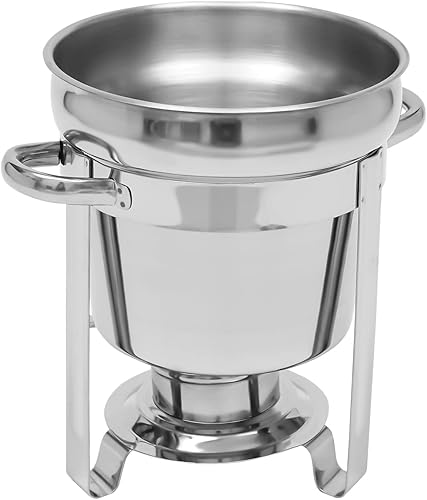Miniatura 8 de CNCEST Juego de bufé de platos de frotamiento de 7 litros/7.4 cuartos de galón, calentador de sopa redondo de acero inoxidable y calentador de bufé,