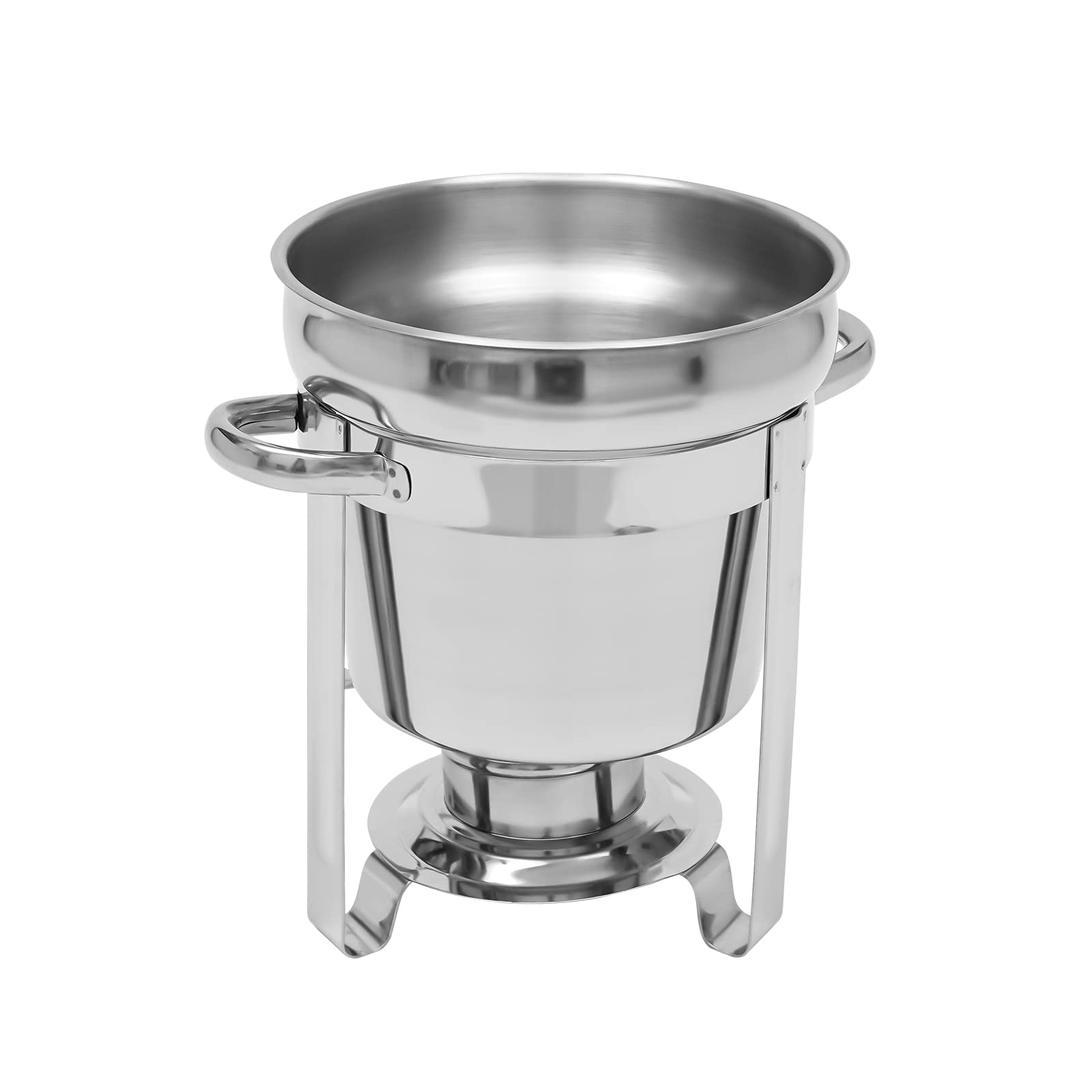Chafing Dish in acciaio inox, rotondo, scaldavivande in acciaio inox con vassoio e coperchio, 7 l, scaldamuscoli per buffet catering gastro e feste