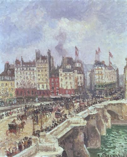 Cuadro pintura al óleo el Pont Neuf de Pissarro, lienzo artístico de 60x90cm
