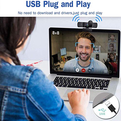Webcam with Dual Microphone for Desktop,1080P HD USB Webcam Live Streaming Laptop PC Computer Web Camera for Video Calling Conferencing Business Recording Gaming, 3D Noise Reduction