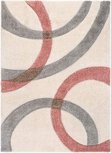 Image of 4x6 feet Soft Area Rug for Living Room and Bedroom, Modern Indoor Floor Carpet with Non-Slip Backing, Comfortable Decorative Home Decor Rug, Easy Clean & Durable- (3D Pink C, Rectangular)
