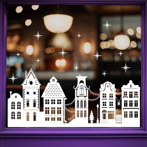 KEPKKU Fensterbilder Weihnachten Selbstklebend, Fensteraufkleber Weiß...