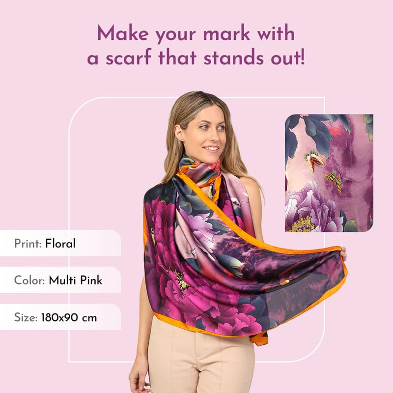 Trillion London® Spring Collection | Designer Silk Scarf For Women | Lightweight Neck Scarves | Shawl Wraps for Women4
