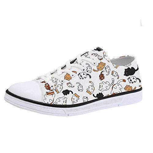 FIRST DANCE Women's 2019 Spring Animal Print Cat Sneakers, Ladies Low Top Cute Dog Print Shoes2