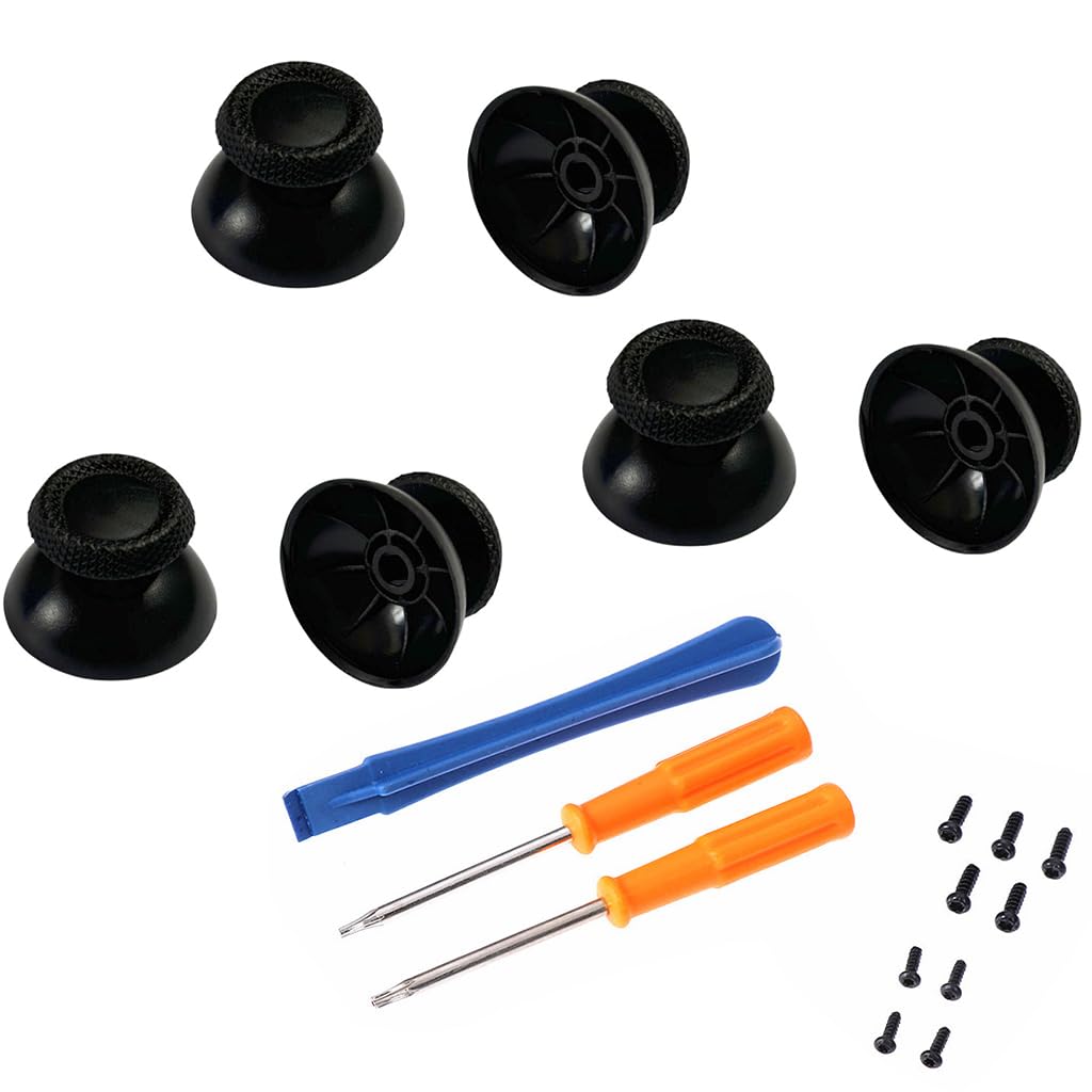 6 sztuk analogowych patyczków do kontrolera PS5, oryginalne części zamienne, 3D joystick thumbsticks, zestaw z narzędziami do napraw, antypoślizgowe zaślepki, akcesoria zapobiegające dryfowaniu
