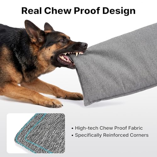 Veehoo Chew Proof Dog Crate Pad, Indestructible Dog Bed Crate Mat with Reinforced Stitching, Large Chew Resistant Kennel Pad for Aggressive Chewers, Machine Washable, 35" x 22" by Veehoo - Image 2