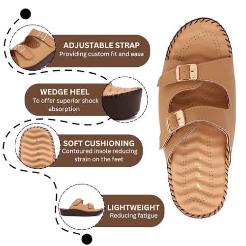 Image of TRASE Women Slippers | Doctor Ortho Comfort, Light Weight, Soft & Stylish Footwear for Women | Suitable for Knee, Diabetic & Orthopedic Pains
