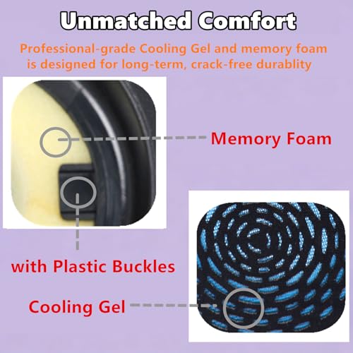 Almohadillas de Gel Refrescante de Repuesto para Auriculares Inalámbricos Jabra Evolve2 75 (No Compatible con Evolve 75) Almohadillas para Oído con Seda Ice y Espuma de Memoria - Negro miniatura 3