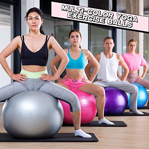 Jerify 10 Pcs Pilate Ball Exercise Ball Bulk Yoga Ball For Fitness Pregnancy Birthing, Core Ball Chair Workout Equipment With Pump And Plug For Office Home Gym, Supporting 330Lbs (65 Cm) #TOP2