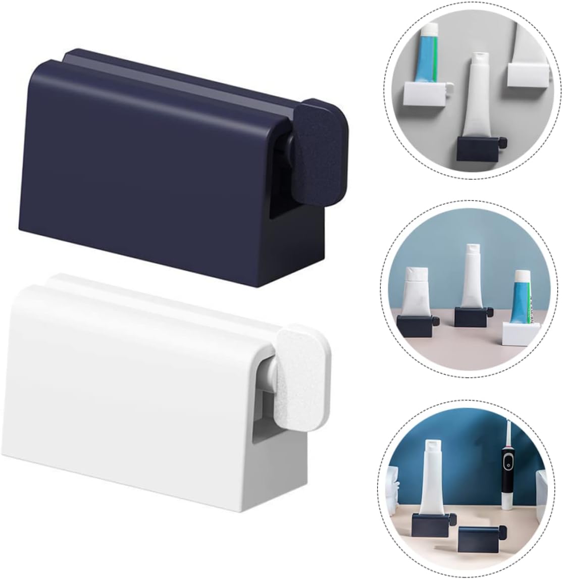 STOBAZA 3pcs Toothpaste Holder Wall-Mounted Toothpaste Rack Dispenser Easy to Use No Drilling Installation