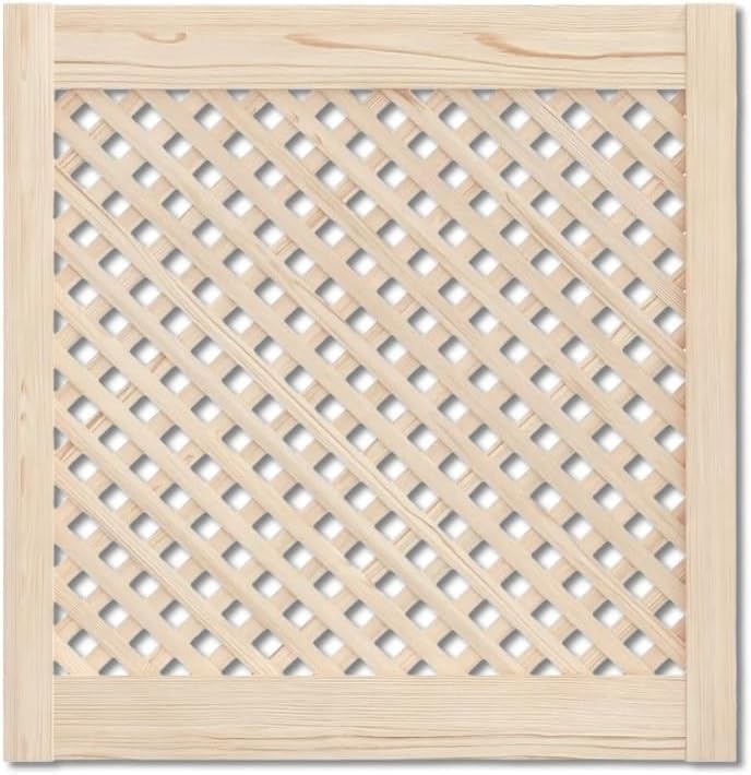 Pinewood Lattice Door - Natural - Louvre Cabinet - Cupboard Wardrobe Slatted Single Rustic Door - DIY Projects - Ready to Paint, Stain, or Varnish
