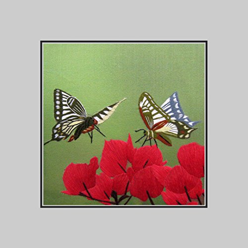 King Silk Art 100% Handmade Embroidery Multiple Unframed Colorful Butterflies On Flowers Oriental Wall Hanging Art Asian Decoration Tapestry Artwork Picture Gifts 33027NW King Silk Art 100% Handmade Embroidery Multiple Unframed Colorful Butterflies On Flowers Oriental Wall Hanging Art Asian Decoration Tapestry Artwork Picture Gifts 33027NW