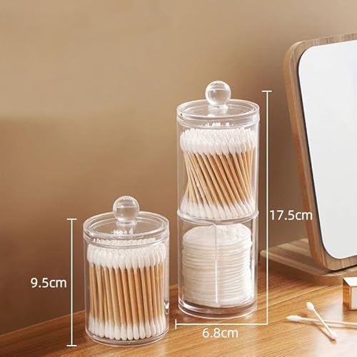 Organizador Cotonete Algodão Em Acrilico Banheiro Moderno Cor Transparente Organizador de banheiro