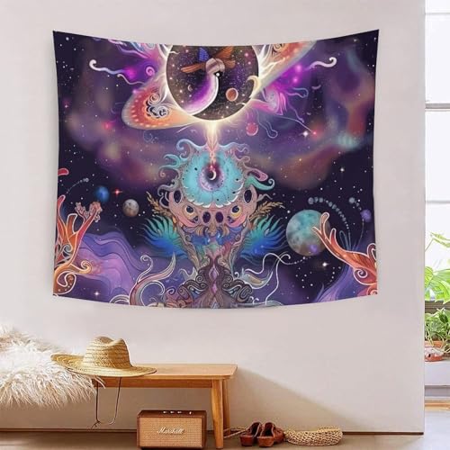 Tapisserie murale Soleil Lune pour creer une ambiance boheme de salon