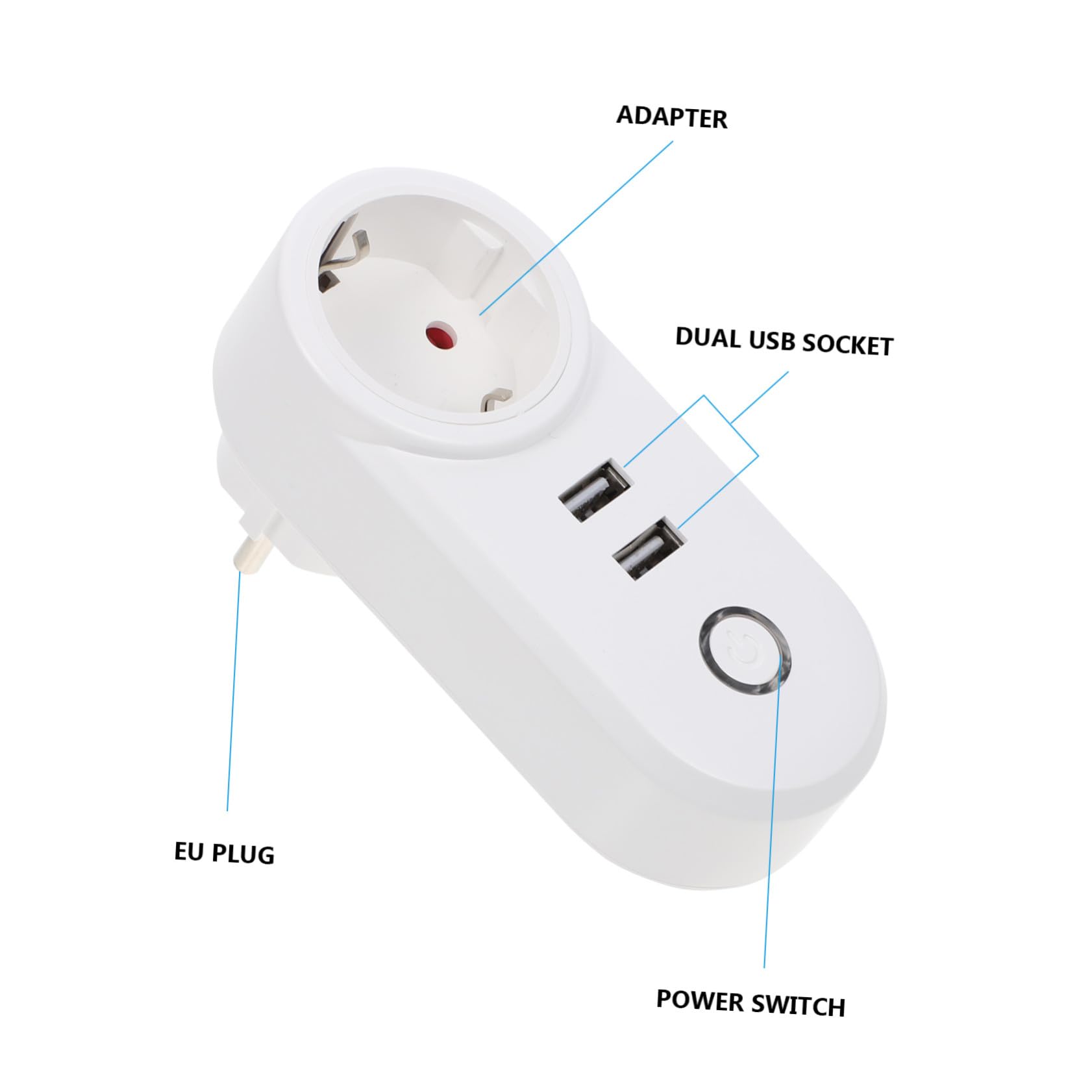Enchufe Inteligente Wifi con Doble USB Alta Durabilidad Control Móvil Remoto para Hogar Compatible Diseño Estable y Práctico