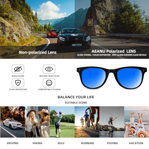 Image of Polarized Sunglasses for Men and Women Sunglasses Color Mirror Lens UV Protection for Driving Running Fishing(3 Pack)