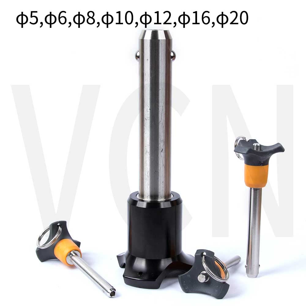 Perni di bloccaggio a sfera Perni a sgancio rapido Perno di allineamento di precisione con gambo rettificato. bloccaggio positivo a semplice effetto fino allo sblocco-VCN120-12,70 mm