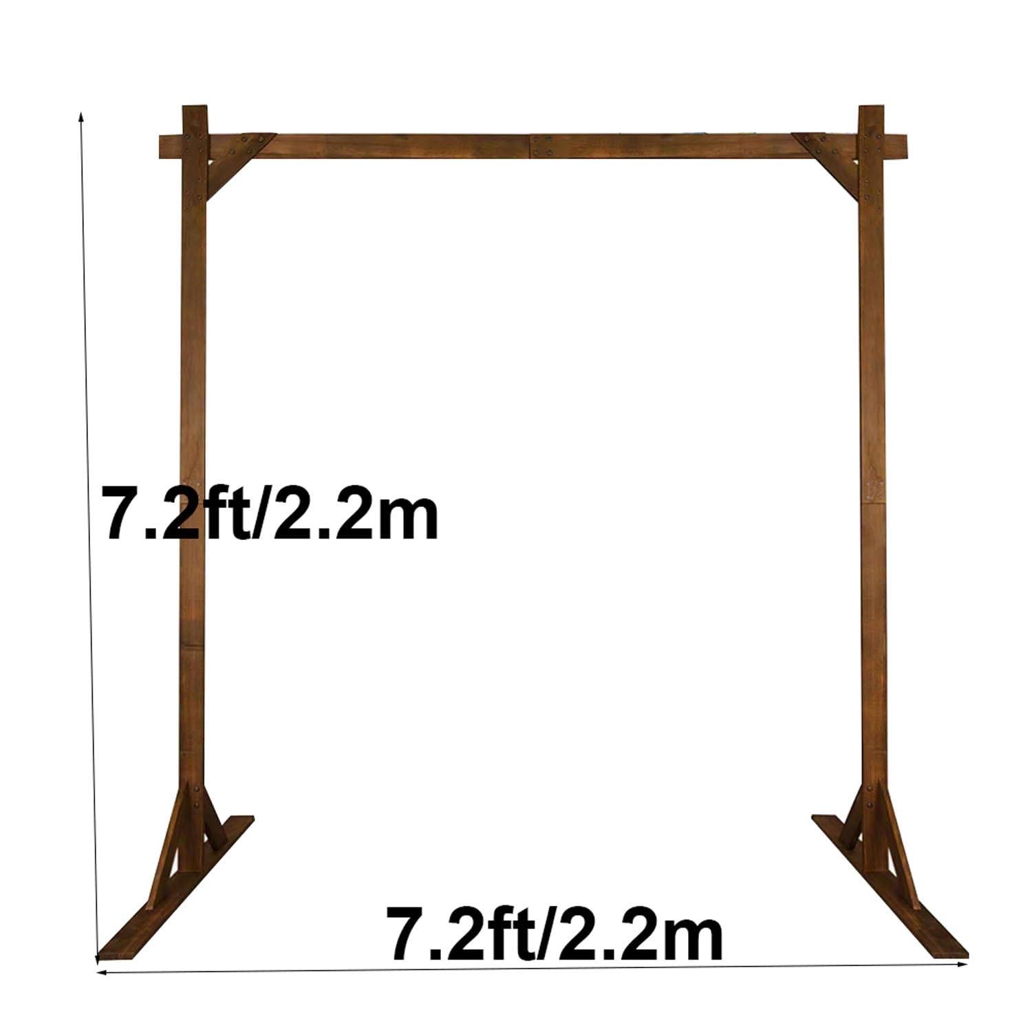 2,2 m Hochzeitsbogenständer aus Holz, quadratischer Holzbogen, Hochzeitslaube für Hochzeiten im Innen- und Außenbereich, Partys im Garten, Strand, Wald, rustikale Boho-Dekorationen