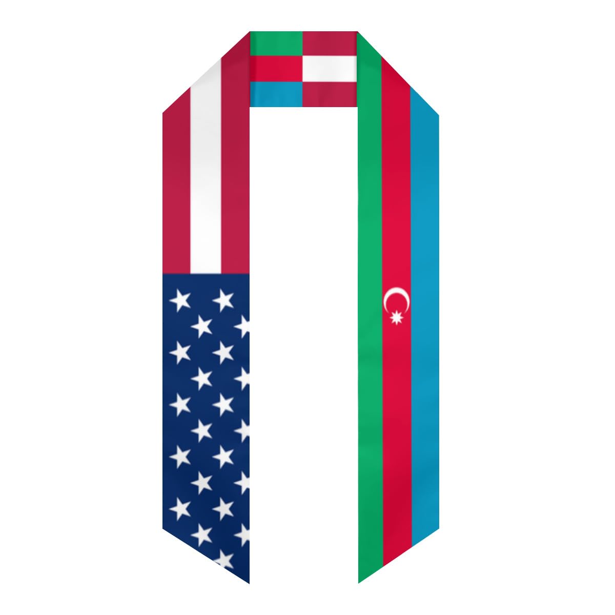 America Flag and Azerbaijan Flag Graduation sash Thickened sash flag graduation stole for International Student flag scarf