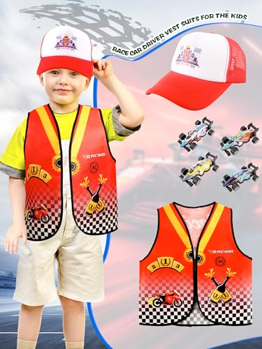 Disfraz de piloto de carreras para niños 12 piezas miniatura 3