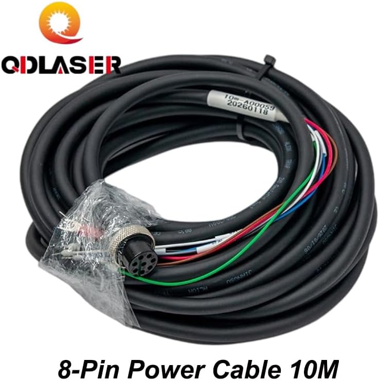QIDALASER Laser Welding Wire Feeder Parts Multi Cable Wire Feed Tube Nozzle Roller Kit (8-Pin Power Cable 10M)