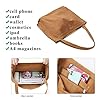 Etercycle Women's Canvas Tote Bag, Casual Shoulder Bags Big Capacity Hobo Bags with Interior Pocket for School Shopping Work Travel (Brown) #4