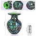 Hand Blown Glass vase, Colorful Glass Decorative vase, Glass Art Green vase for Bookshelf Coffee Table Floor Mantelpiece Entry Table top TV Stand and Dining Table Centerpiece Decorative vase.