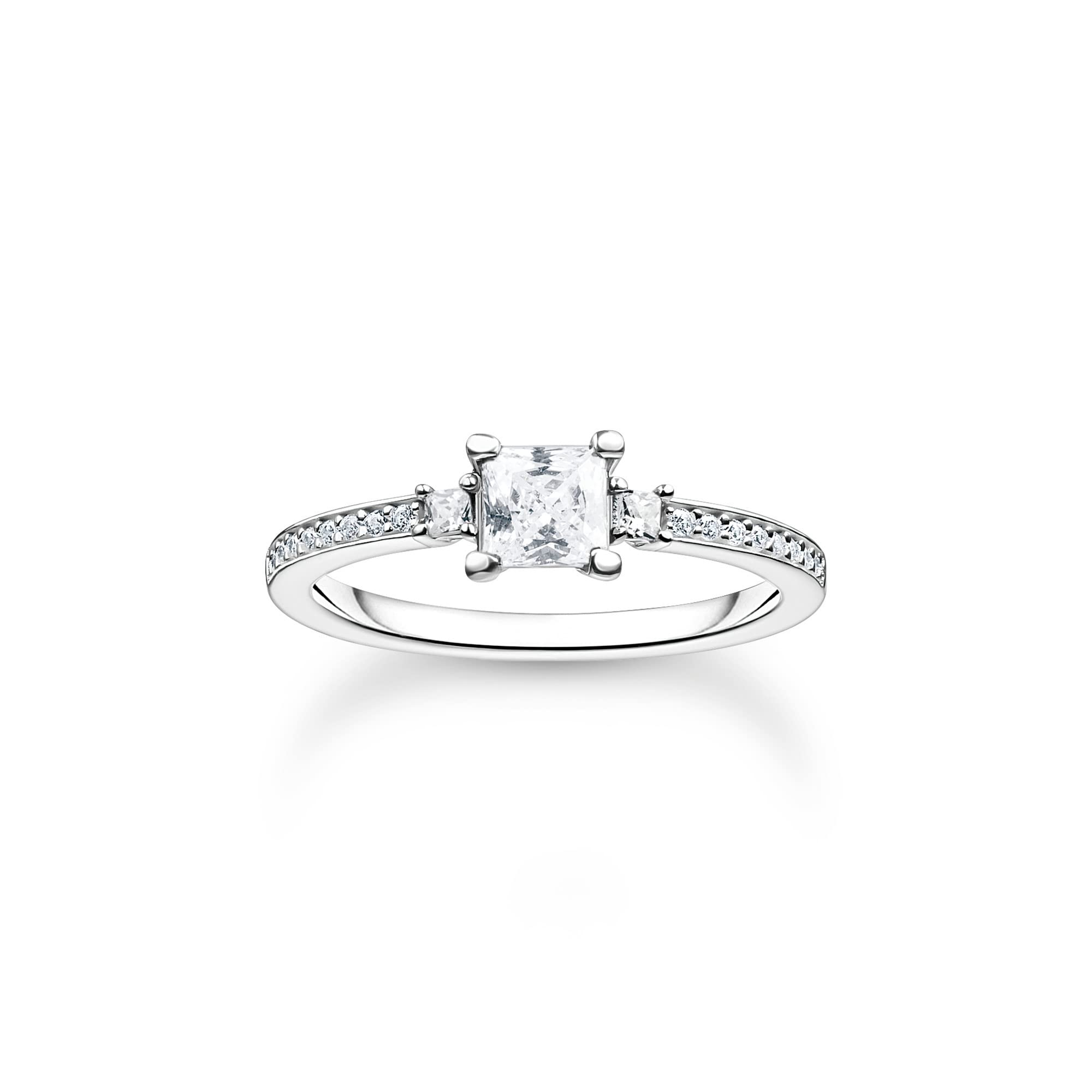 THOMAS SABO Ring Pavé weißer Stein silber 925 Sterlingsilber