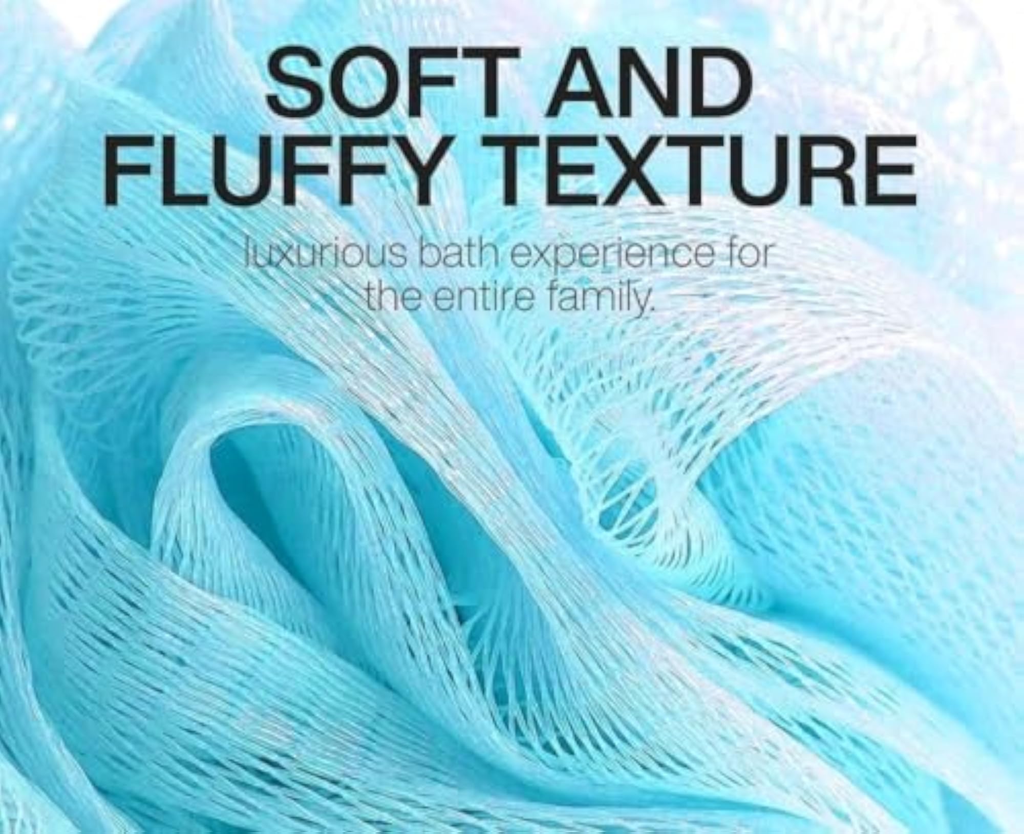 Blue Soft Fluffy Loofah Sponge for Bathing