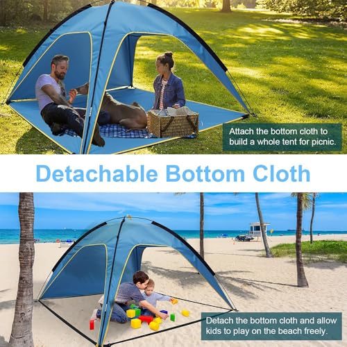 Carpa de playa 4-6 personas 6.9x6.9ft con piso desmontable miniatura 4