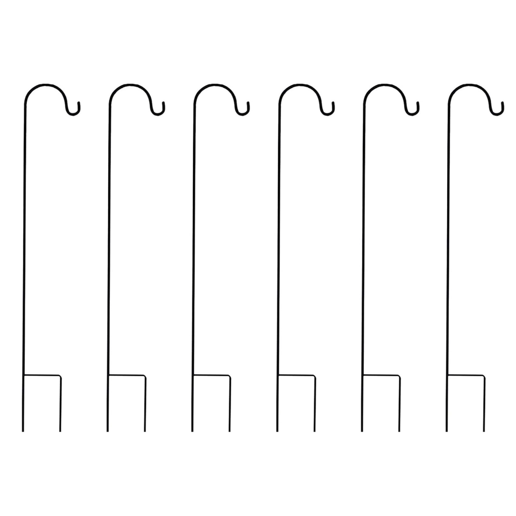 Hndhbfgrt 6X Shepherd Hooks Rust Garden Stake Outdoor Metal Plant Stand Hanger Bird Feeder Pole 120X10X1cm