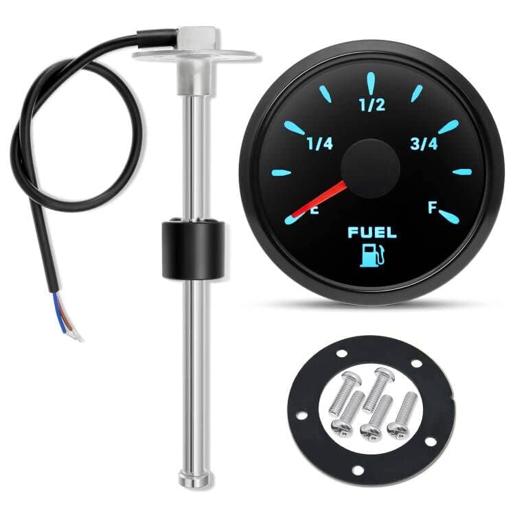 Image of ARTILAURA Fuel Sending Unit and Gauge Kit, 240-33ohms 11 inch (275mm) Boat Marine Fuel Tank Sender Stainless Steel Gas Sensor for Car Truck Vehicle (Black)