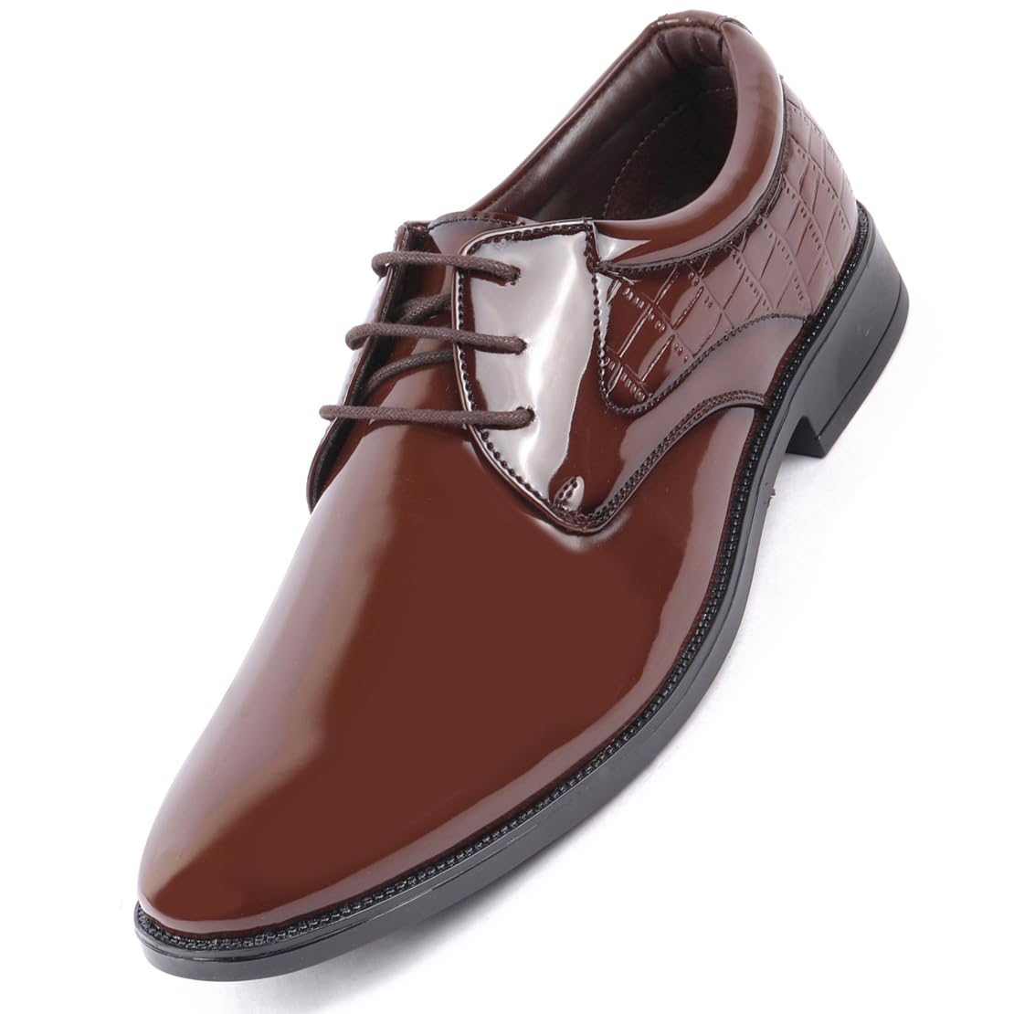 FAUSTO FST FOSMF-2083 TAN-43 Mens Tan Patent Leather Party Formal Embossed Office Lace Up Derby Shoes (9 UK) (B0CJJZF24N) Amazon Price History, Amazon Price Tracker