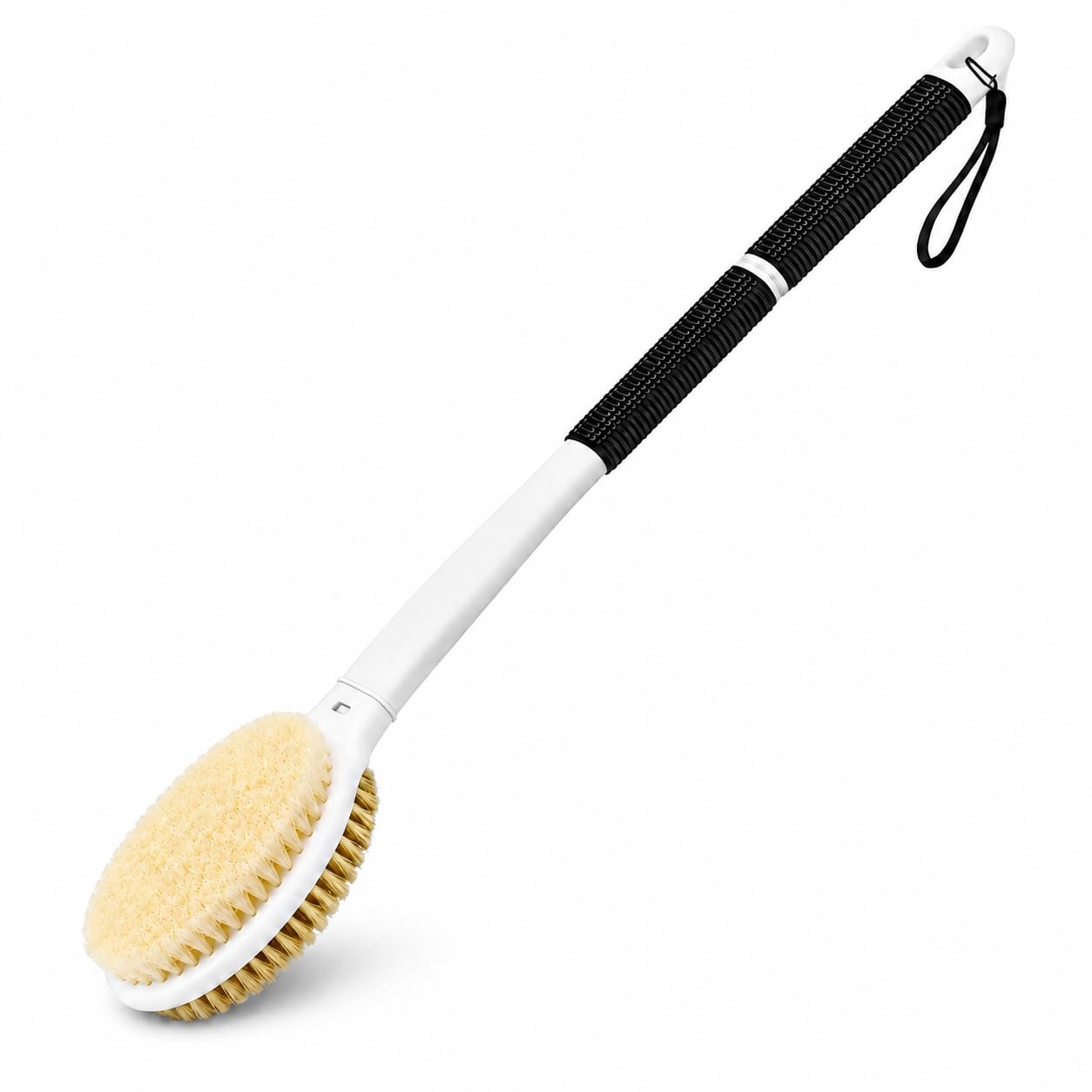 Back Scrubber Shower Brush with 44cm Extended Handle, Double Sided Back Bath Scrub Brush for Men Women, Back Scrubbers for Use in Shower Featuring Stiff Exfoliating & Soft Massage Bristles
