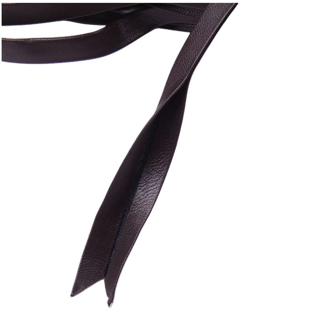 Cordoncino di cuoio 4/5/6/8/10/12/15/20mm Cordino in pelle PU for braccialetti collana fai da te Creazione corde piatte marrone nero 1 pz | Black,5mm 5m