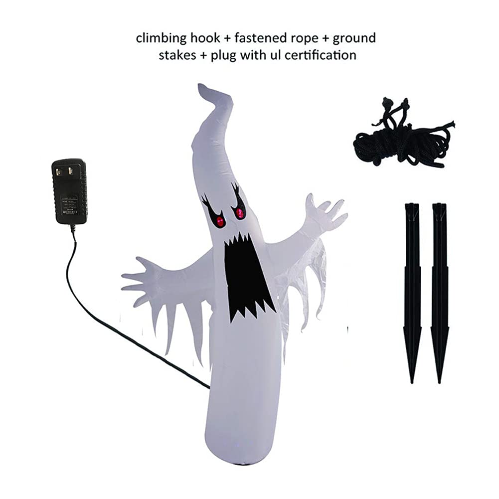 Gardwin Fantasma Gonfiabile Per Halloween 2.4m - Con Luci LED Colorate, Per Esterno Giardino