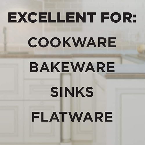 Miniatura 8 de Weiman Limpiador y pulidor de fregadero y utensilios de cocina de acero inoxidable con paño de microfibra, 8 onzas