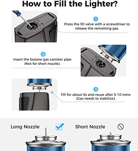 Kollea Jetflamme Sturmfeuerzeug, 3 Jet Flammen Feuerzeug mit Locher und Sicherheitsschloss, Winddicht Gas Nachfillbar… – Bild 7
