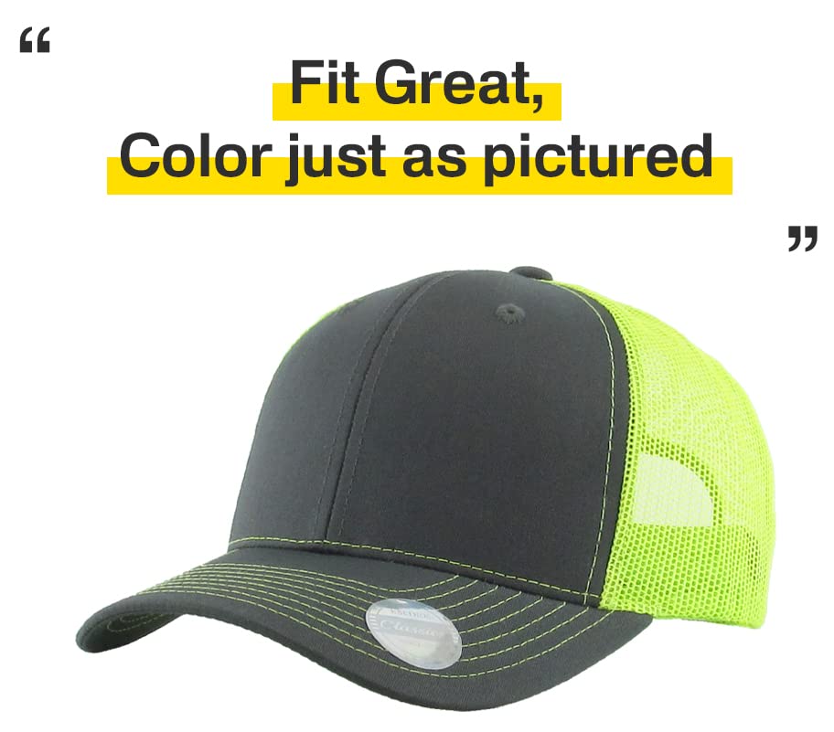 Image of Classic 6 Panel Cotton Twill Mesh Trucker Cap Hat Adjustable Snapback Hat