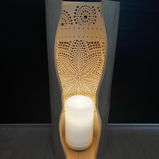 燈籠 焼杉木目 置燈籠大 木製 小太郎作 床の間 スタンド 灯籠 置