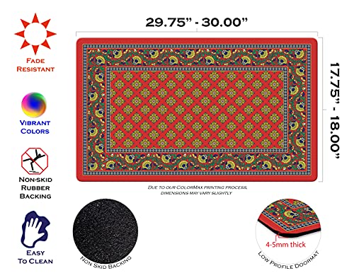 Toland Home Garden 800014 French Paisley- Red Pattern Door Mat 18X30 Inch Outdoor Doormat For Entryway Indoor Entrance #TOP2