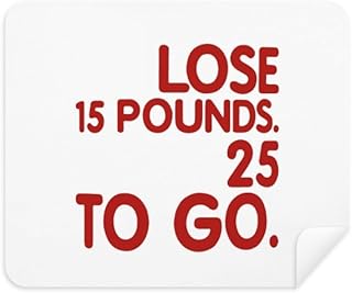 Red English Lose Weight Quote Cleaning Cloth Screen Cleaner 2pcs Suede Fabric