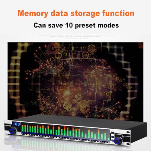 Ecualizador digital profesional de 31 bandas dual, con procesamiento DSP, pantalla LED y función de almacenamiento de memoria para 10 modos, aplicable a equipos de audio y amplificadores de escenario miniatura 5