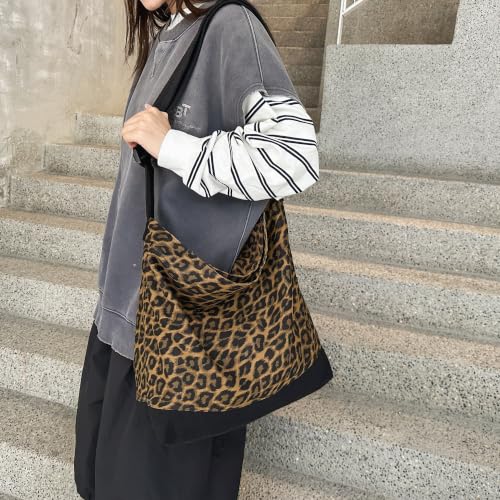 Image of Cotton Tote Handbag Women Canvas Crossbody Beach Bag Hobo Shoulder Tote Bag with 3 External Pocket,Zipper Closure